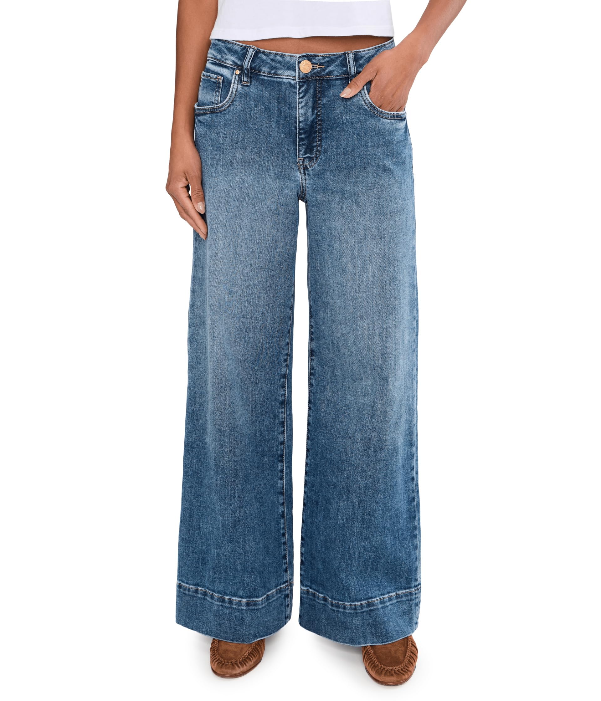 Maya High-Rise Fab Ab Wide Legs Regular Hem in Amuse
