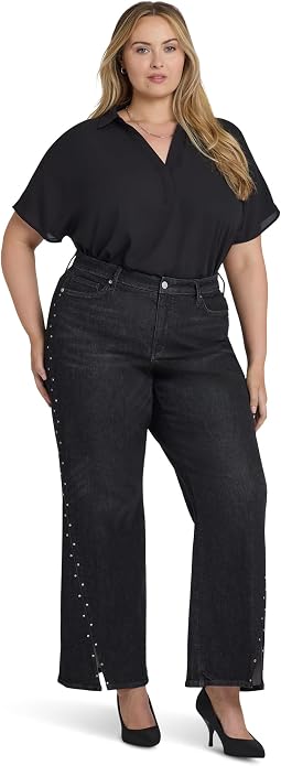 Plus Size Teresa Rhinestone Jeans in French Nightfall
