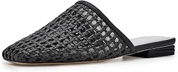 Black Woven Leather