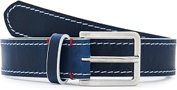 White Edge Waxed Leather Belt