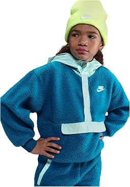 Nike Sportswear Club Fleece Loose 1/4-Zip Hoodie (маленькие дети/большие дети)