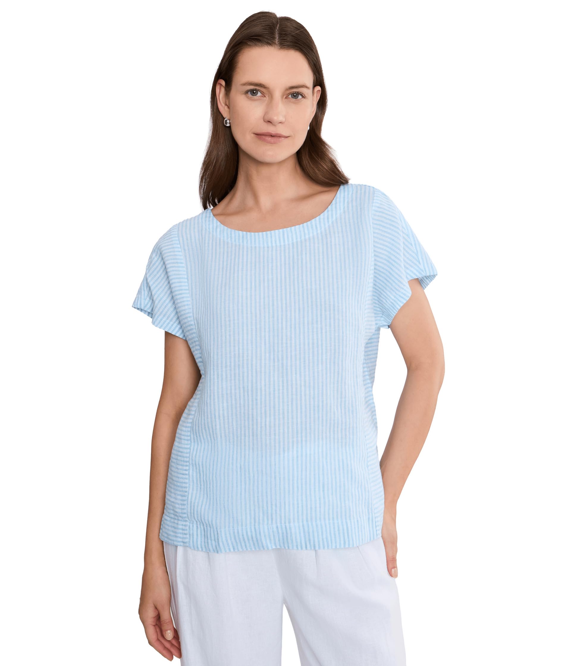 Premium Washable Linen Short Sleeve Striped Shirt