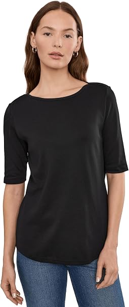 Pima Boatneck Elbow Sleeve Shirt