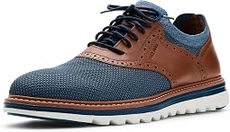 Navy Knit/Cognac Full Grain