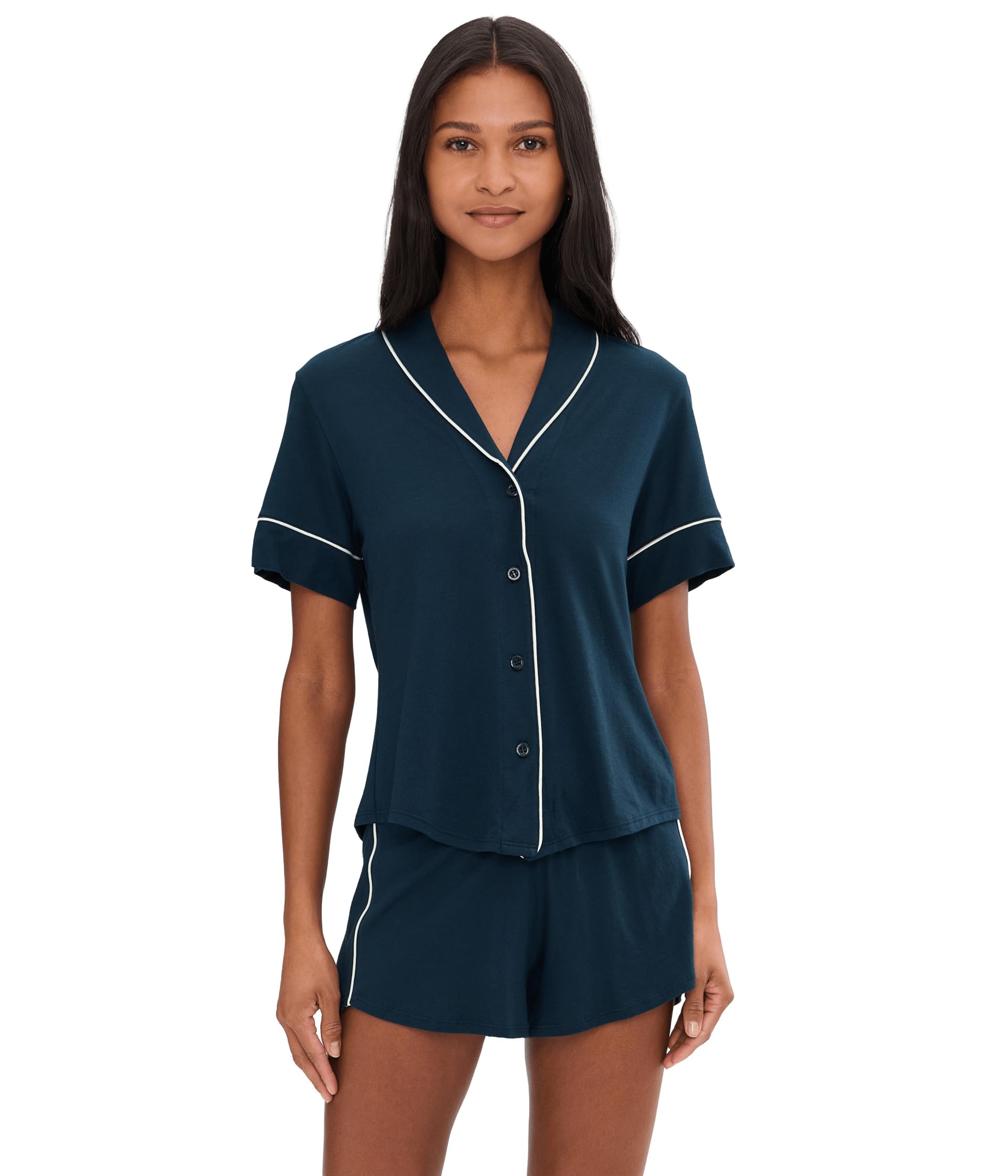Pima Lusso Shortsleeve Top And Shorts Pj Set