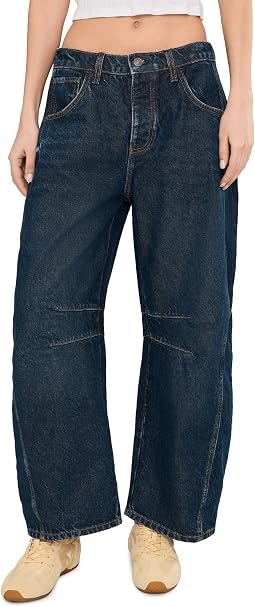 We The Free Good Luck Mid-Rise Barrel Jeans