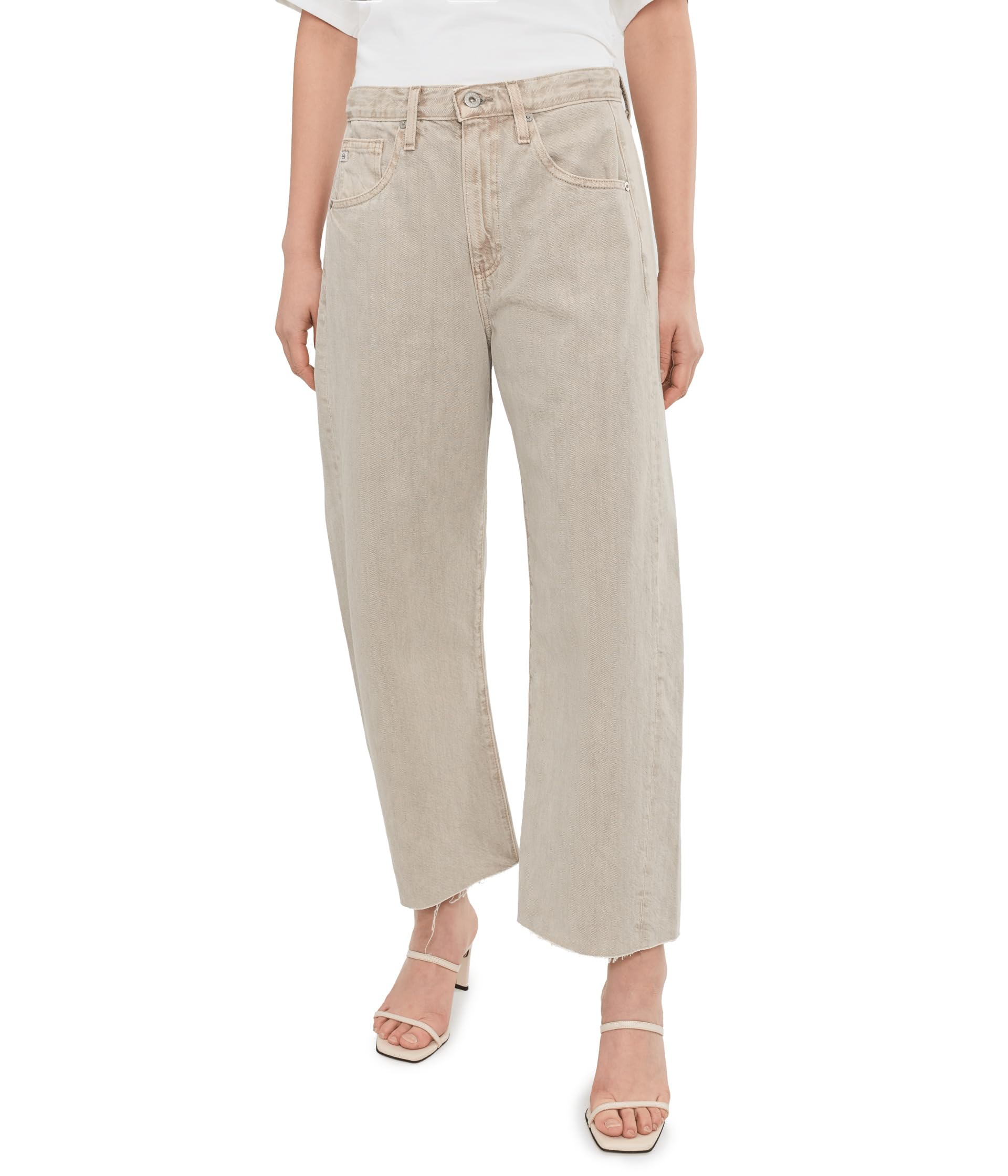 Hattie High-Rise Crop Barrel in Sulfur Light Taupe