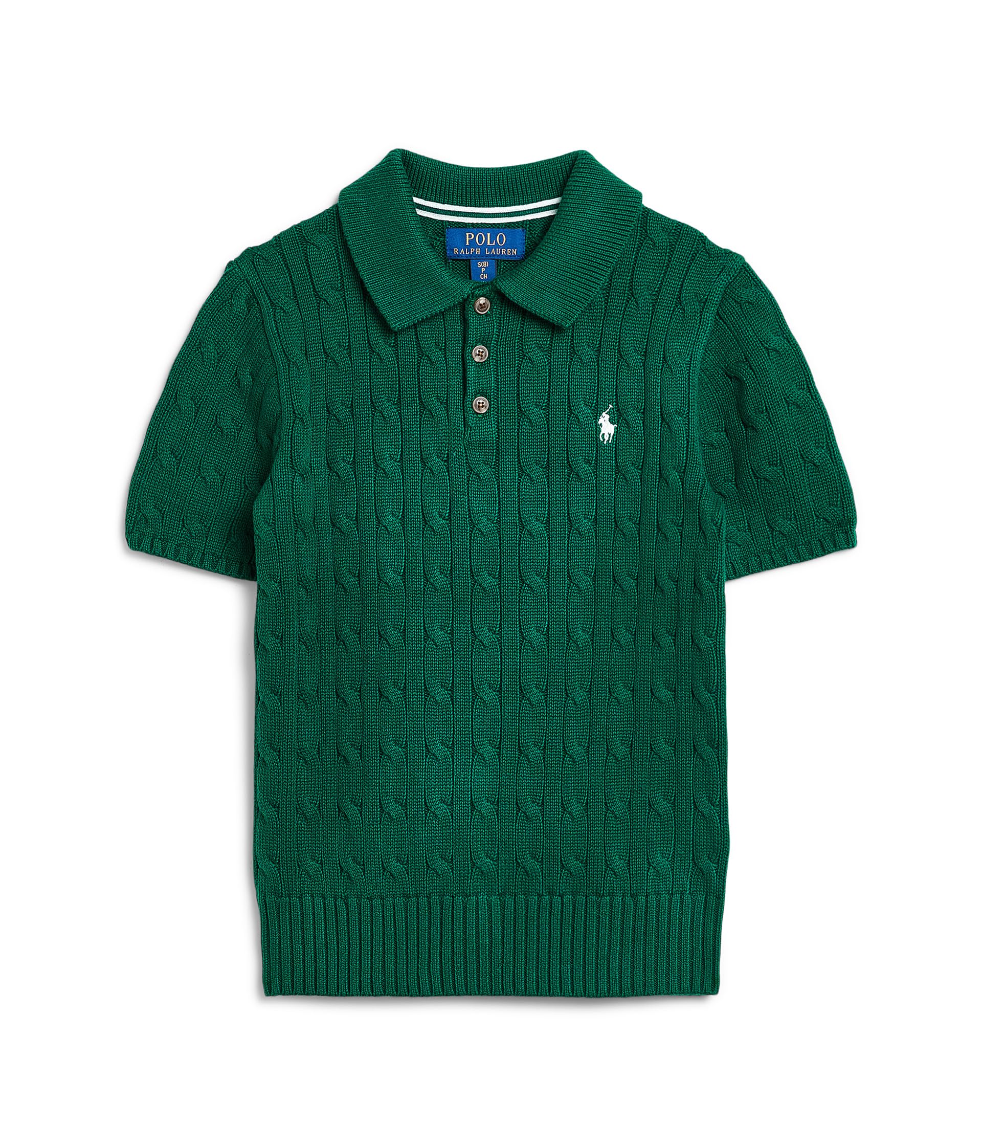 Cable-Knit Cotton Polo Sweater (Big Kid)
