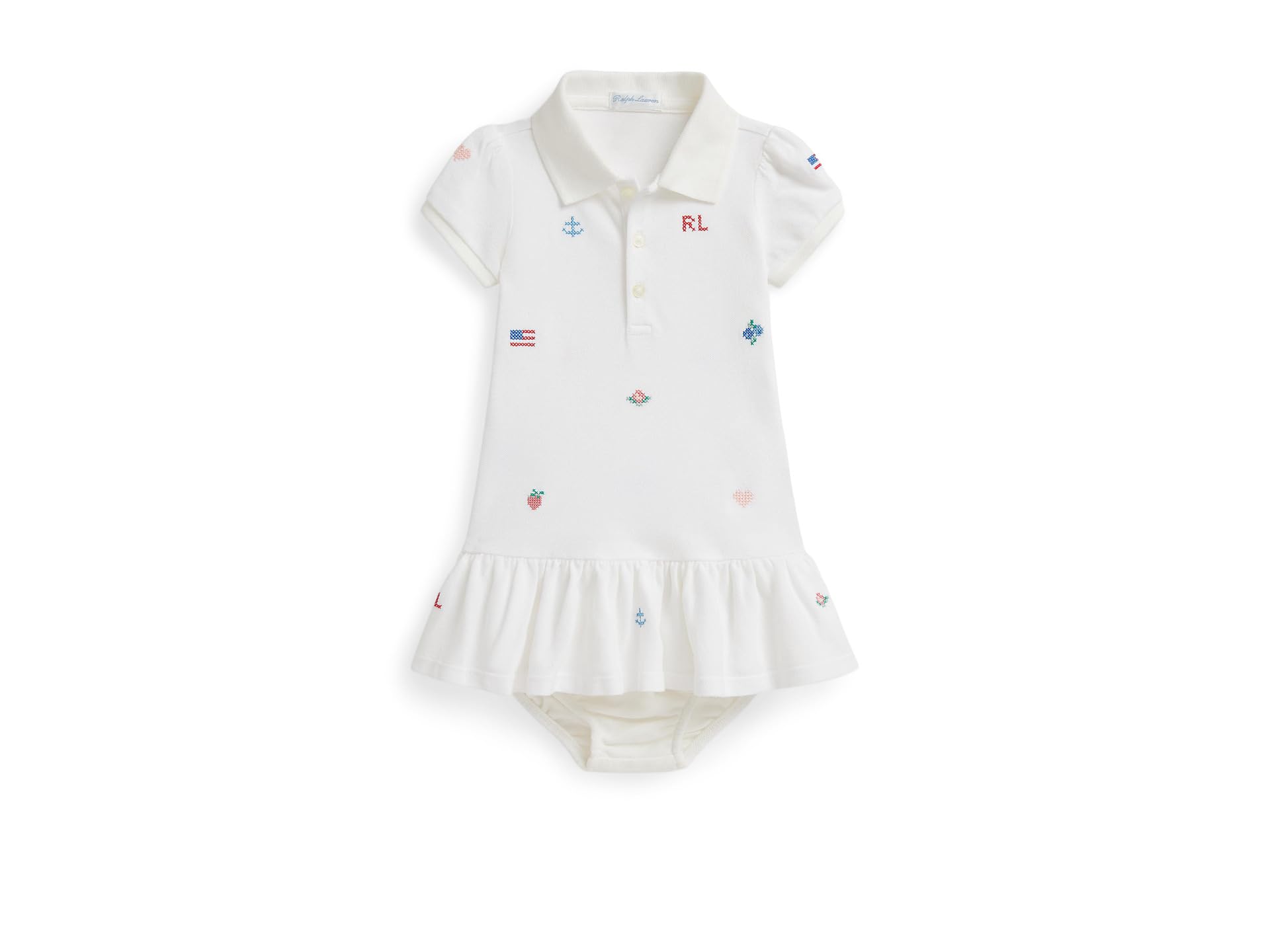 Embroidered Cotton Polo Dress & Bloomer (Infant)