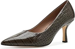 Deep Olive Croc Print Leather