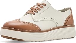 Ivory/Dark Caramel Leather