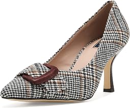 Neutral Plaid Textile/Hickory Leather