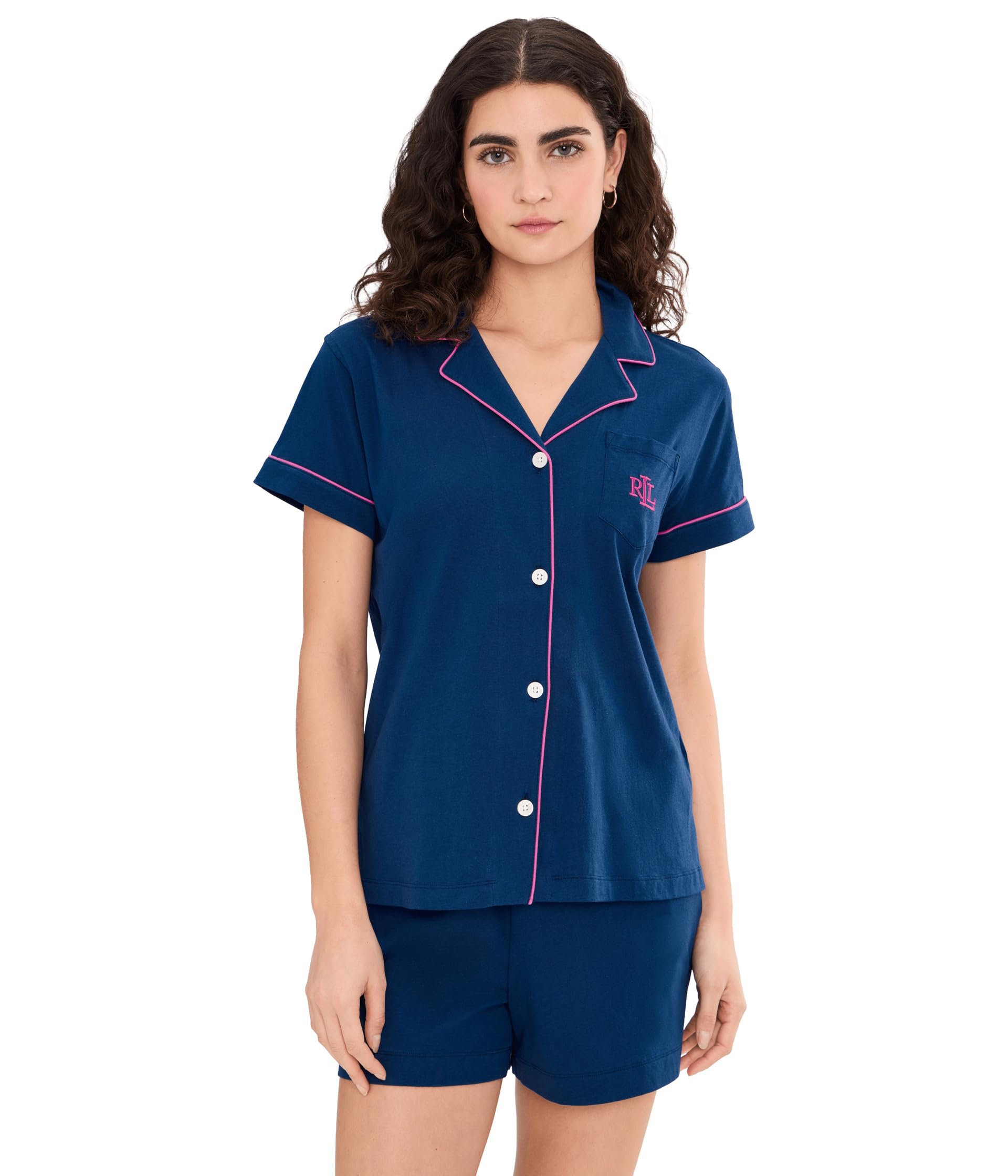 Комплект пижамы Hammond Knit Short Sleeve Collar Boxer