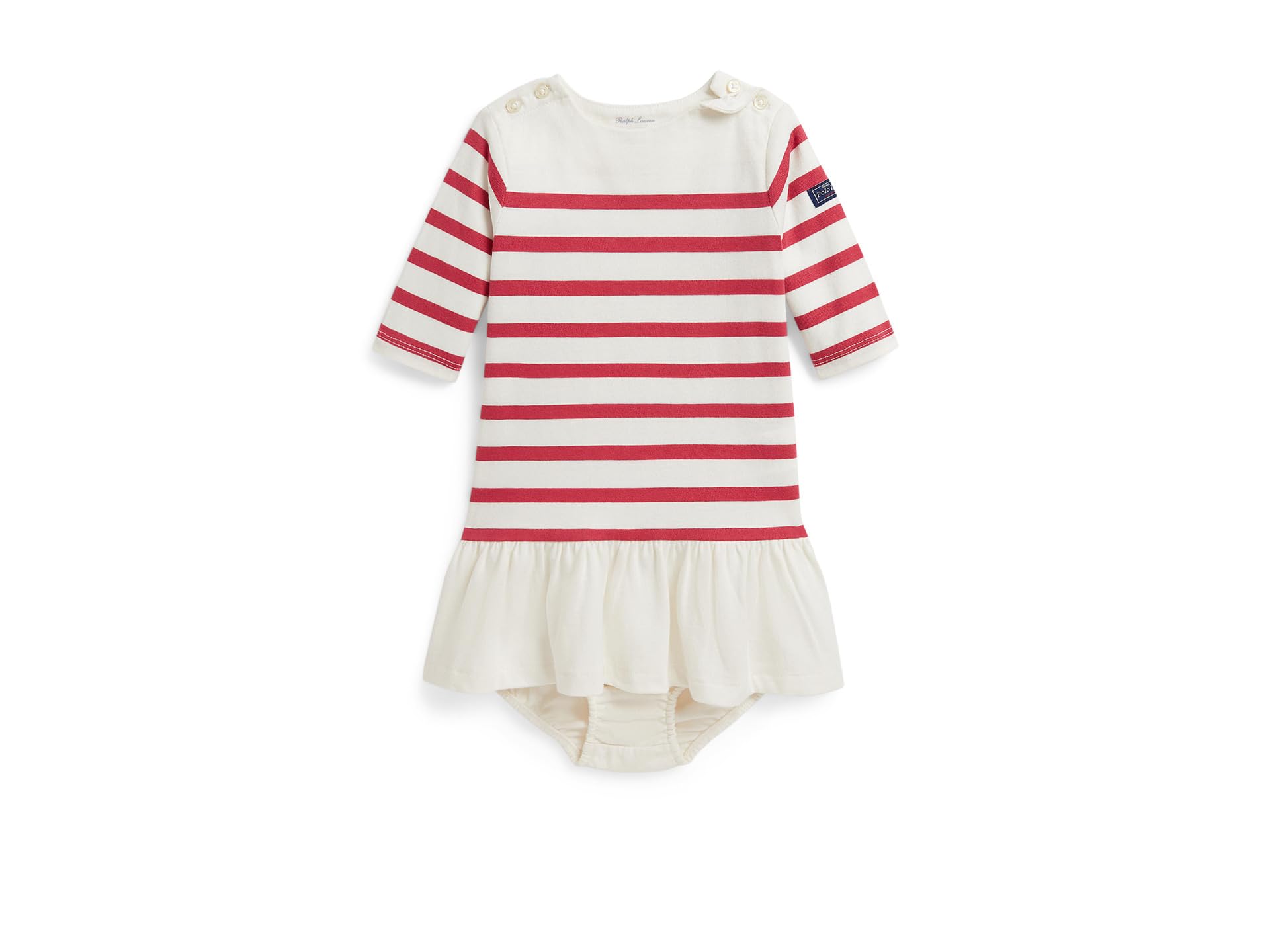 Striped Cotton Mariner Dress & Bloomer (Infant)