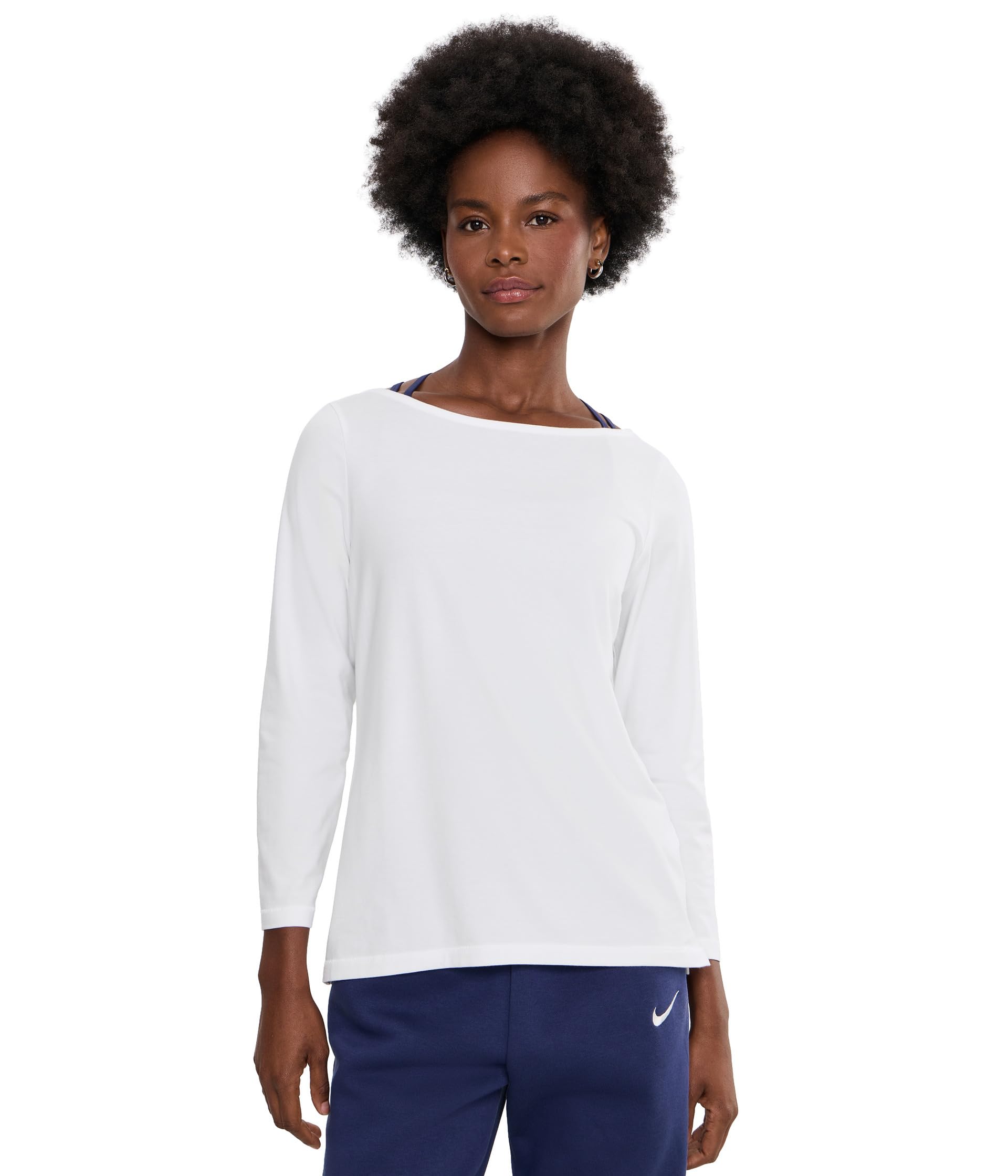 Soft Stretch Supima Tee Boatneck Bracelet Sleeve