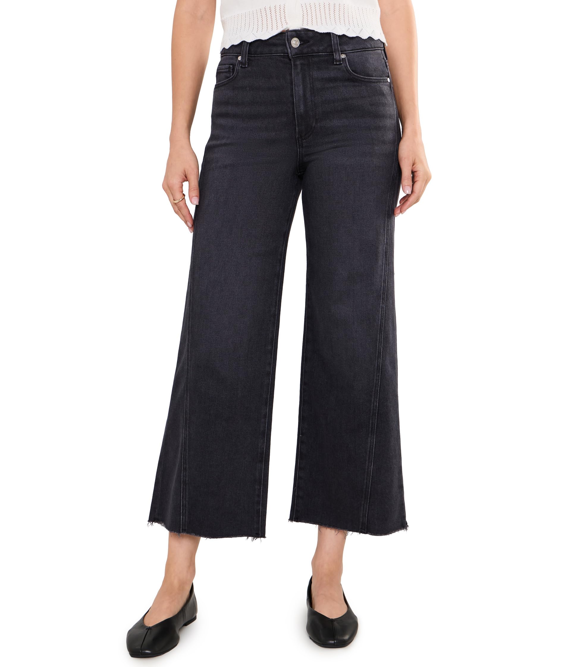 Anessa With Twisted Outseam Panel Raw Hem In Ink Black
