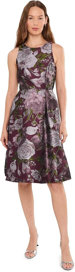 Floral Jacquard Short Dress