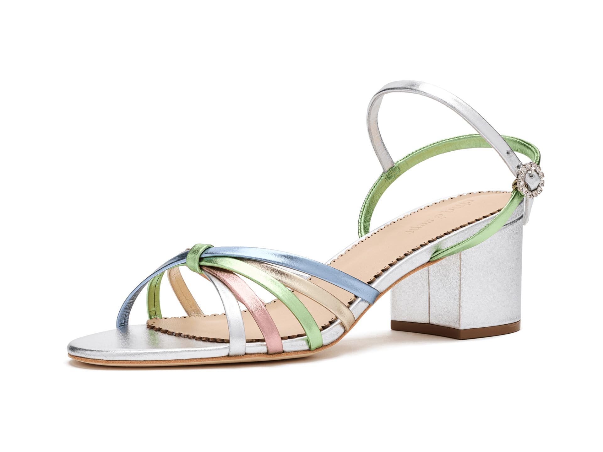 Nicole Strappy Metallic Block Heel Sandals