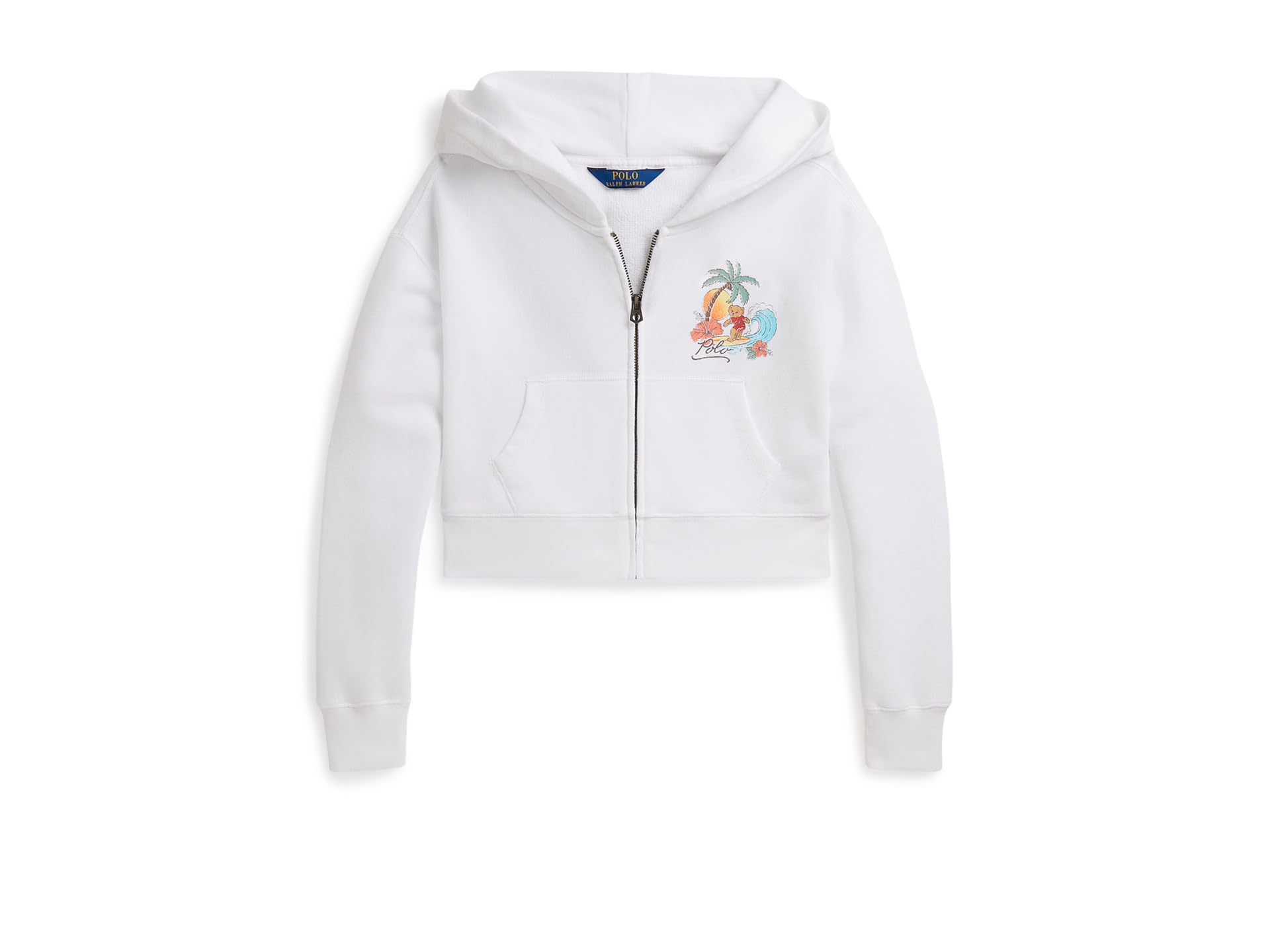 Polo Bear Terry Boxy Full Zip Hoodie (Big Kid)