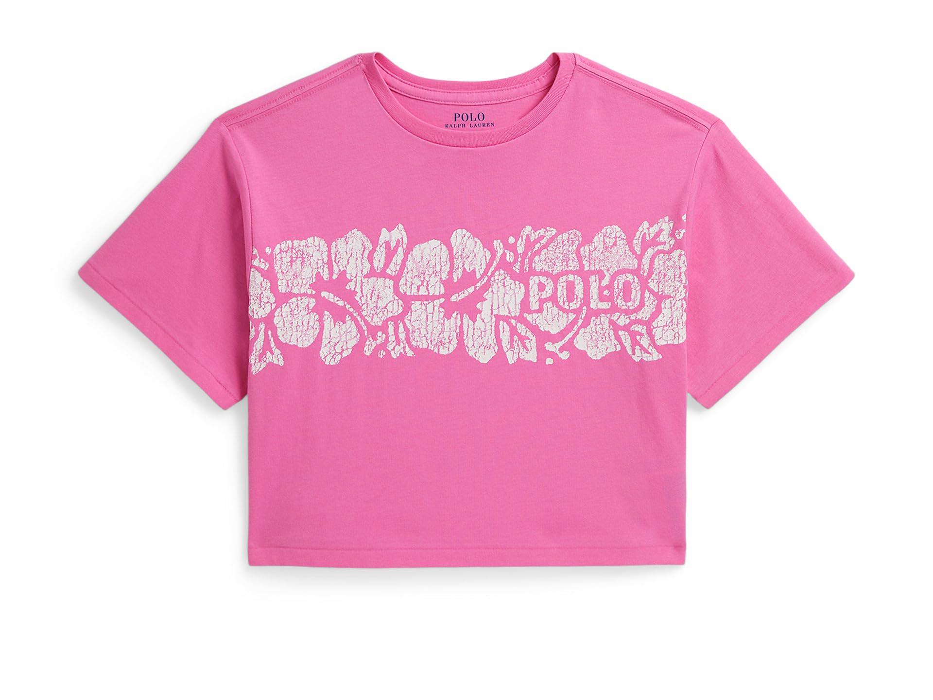 Floral-Print Logo Cotton Boxy Tee (Big Kid)