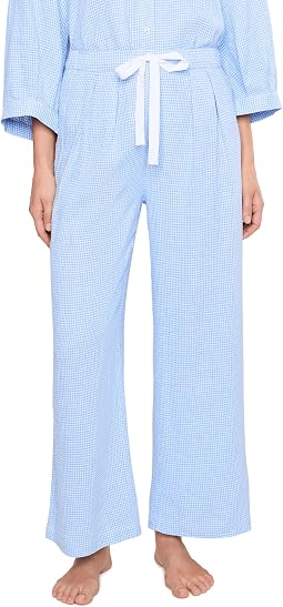 Gingham White/Summer Blue