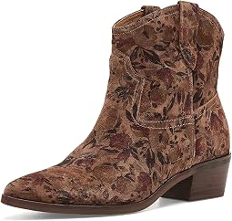 Brown Floral Suede