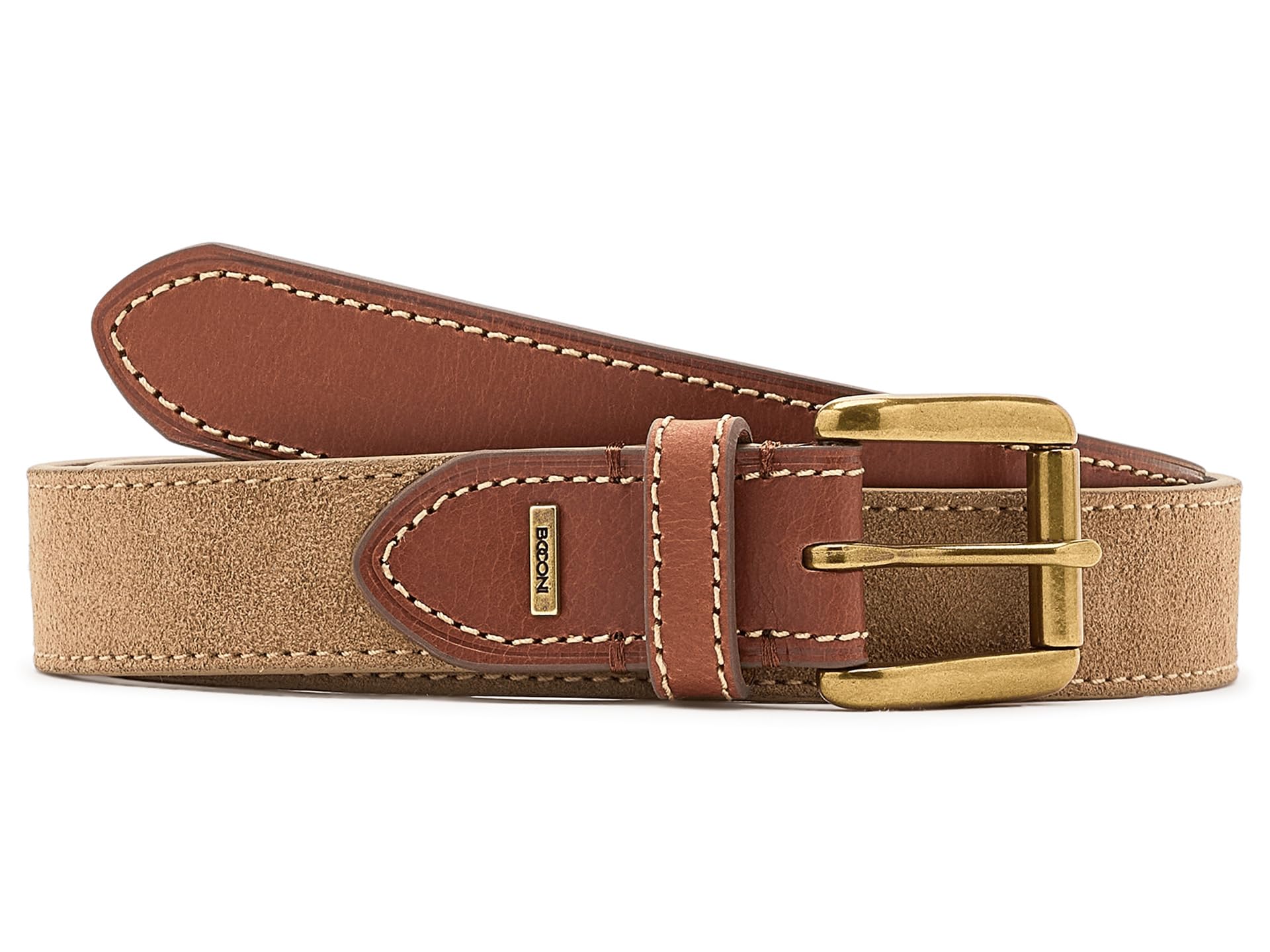 Roger Two-Tone Italian Suede with Wax Pull Up Genuine Leather Belt
