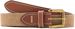 Roger 2 Tone Italian Suede with Wax Pull Up Genuine Leather Belt