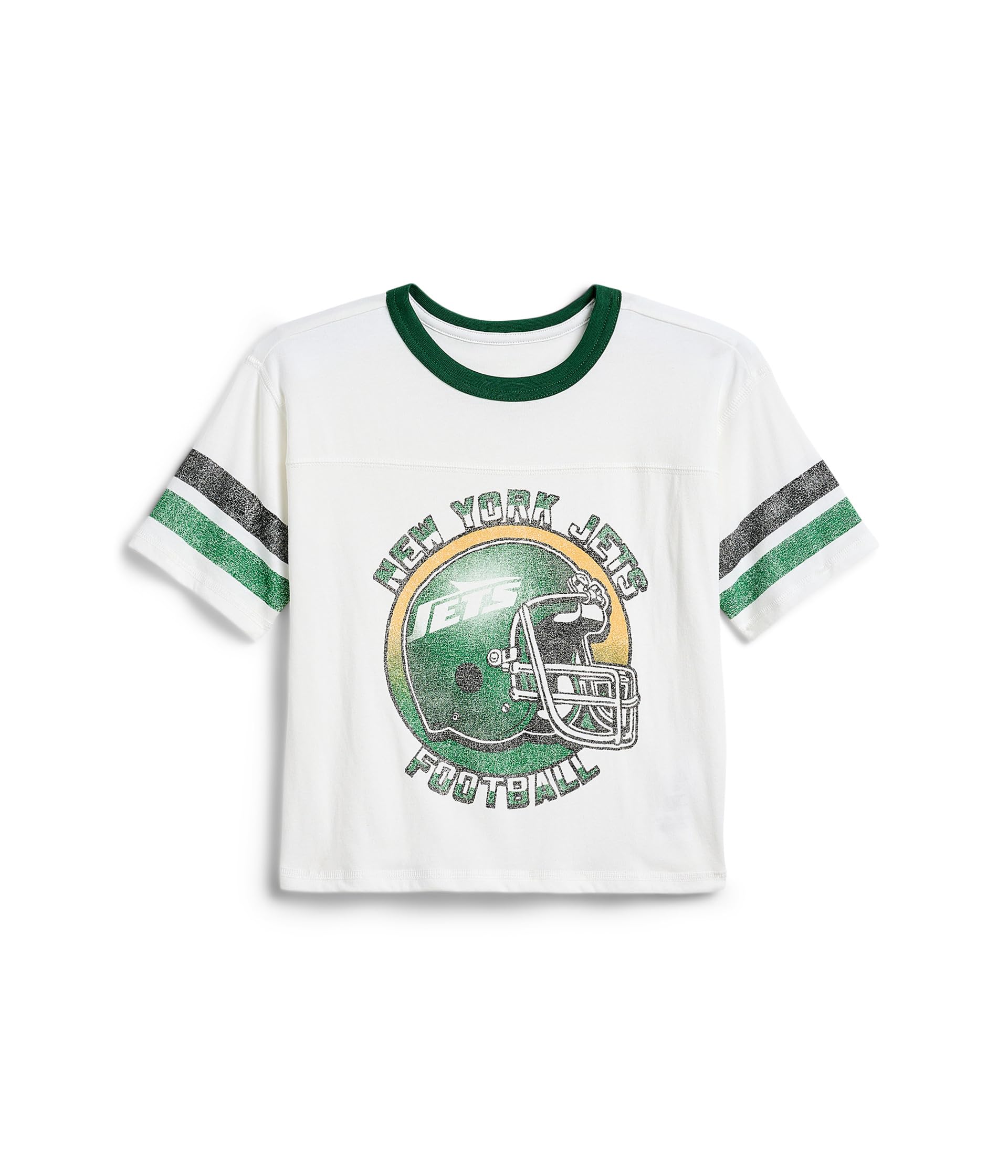Футболка с полосатым кокеткой NFL New York Jets (маленький/большой ребенок)