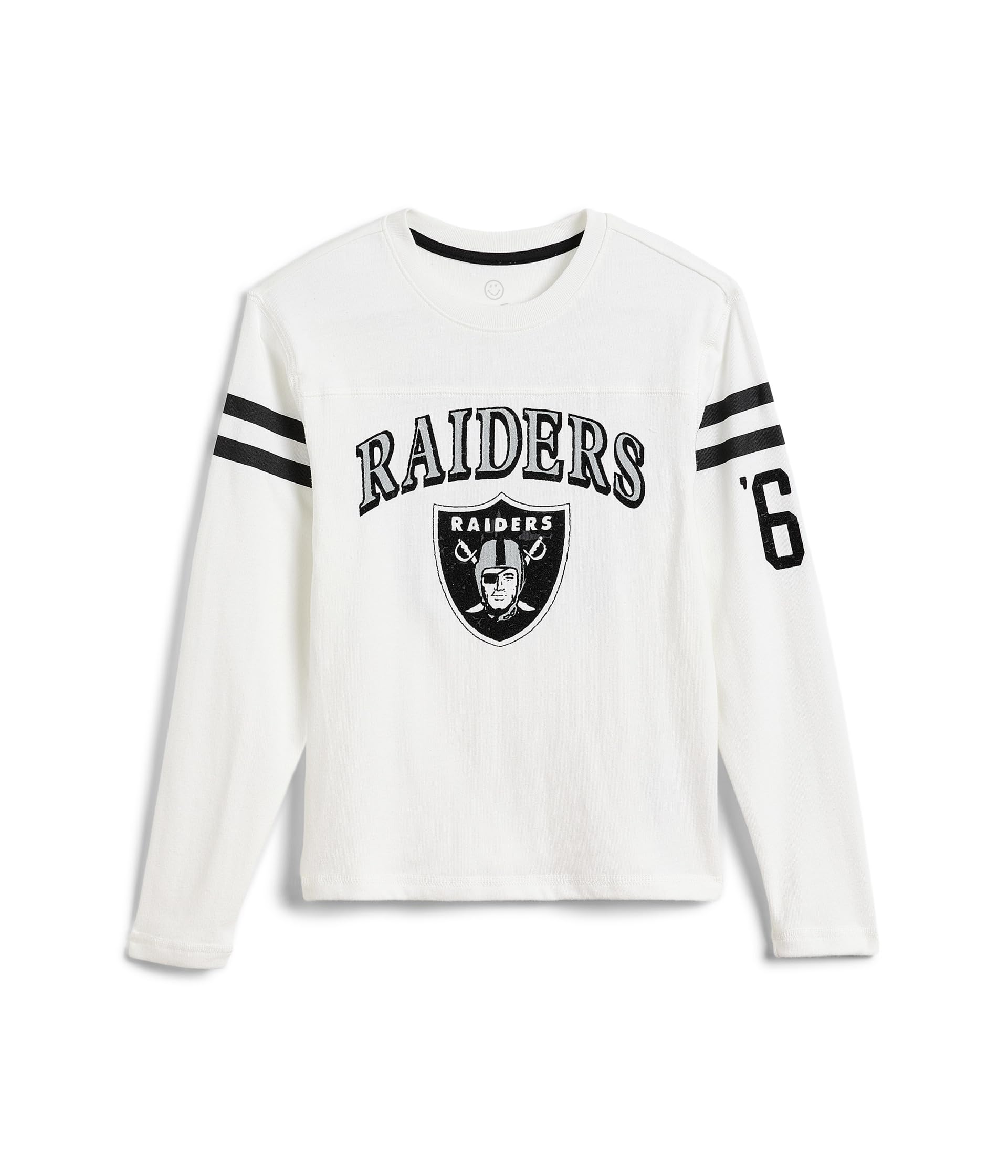 Футболка с длинным рукавом и полосатым кокеткой NFL Las Vegas Raiders (маленький ребенок/старший ребенок)