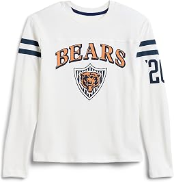 NFL Chicago Bears Striped Yoke Long Sleeve Tee (Little Kid/Big Kid)