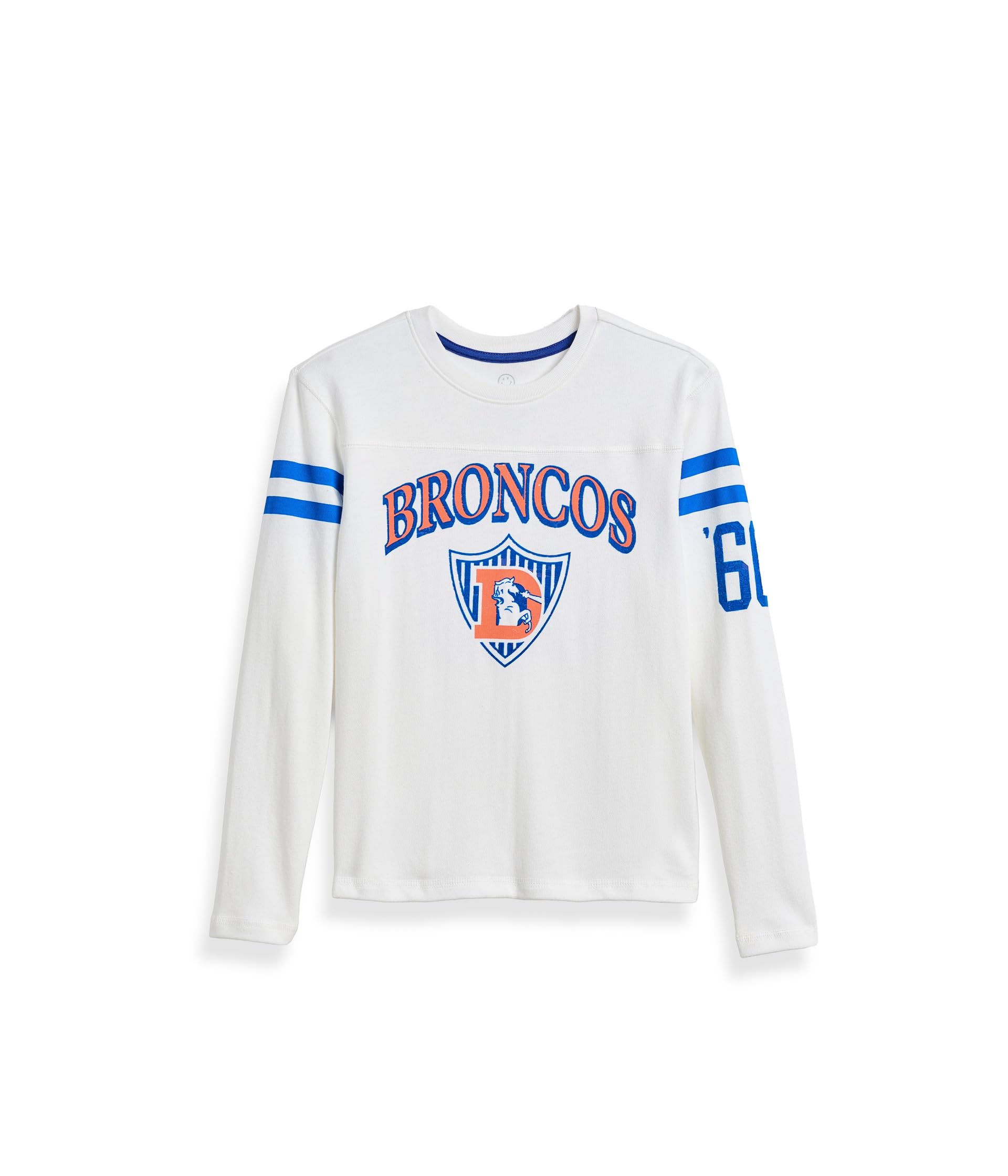 Футболка NFL Denver Broncos Striped Yoke с длинным рукавом (ребенок младшего возраста/старшего возраста)