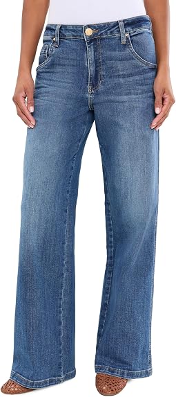 Jeans High-Rise Wide Leg Dip Scoop Pockets