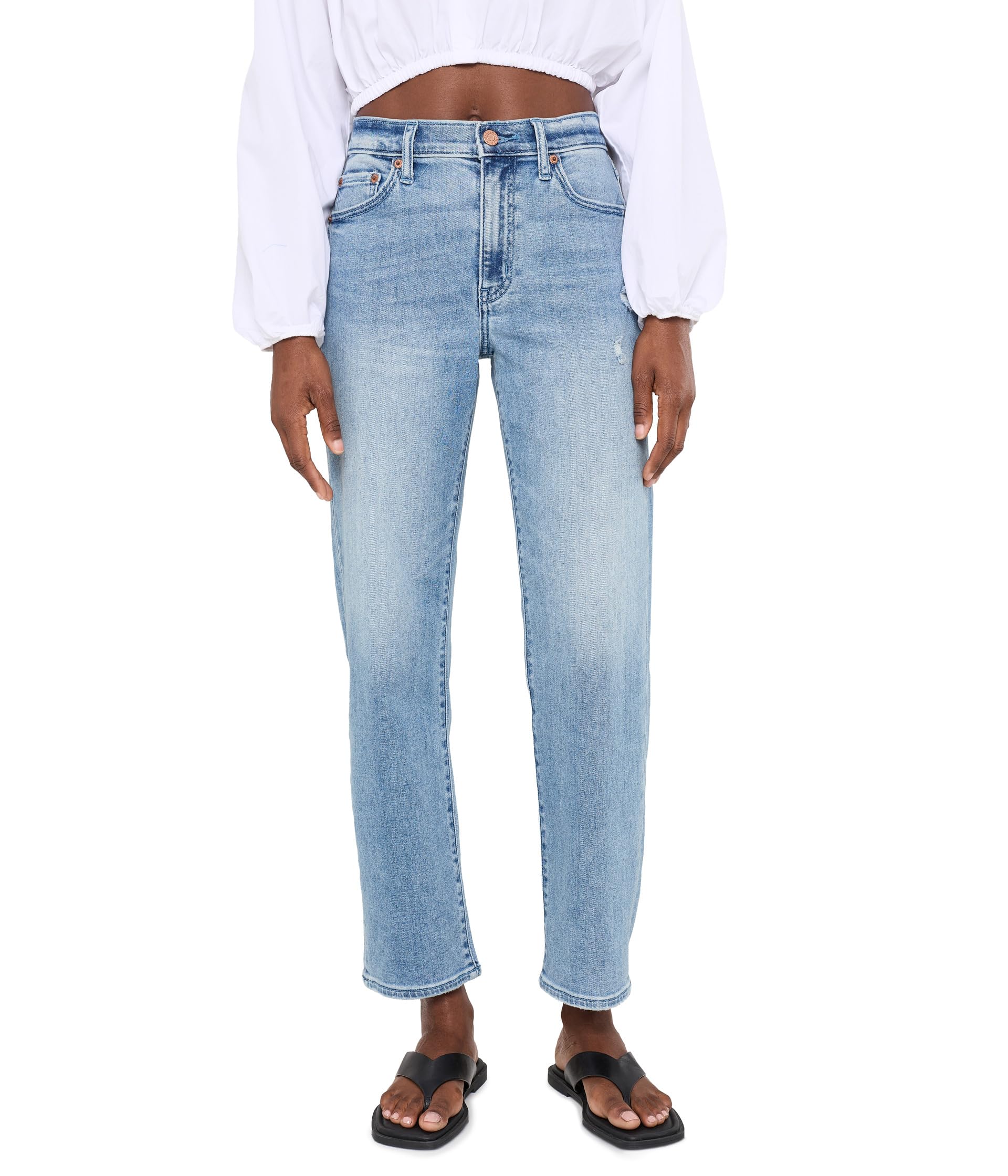 Rebel Mid-Rise Ankle Slim Straight in Real Deal