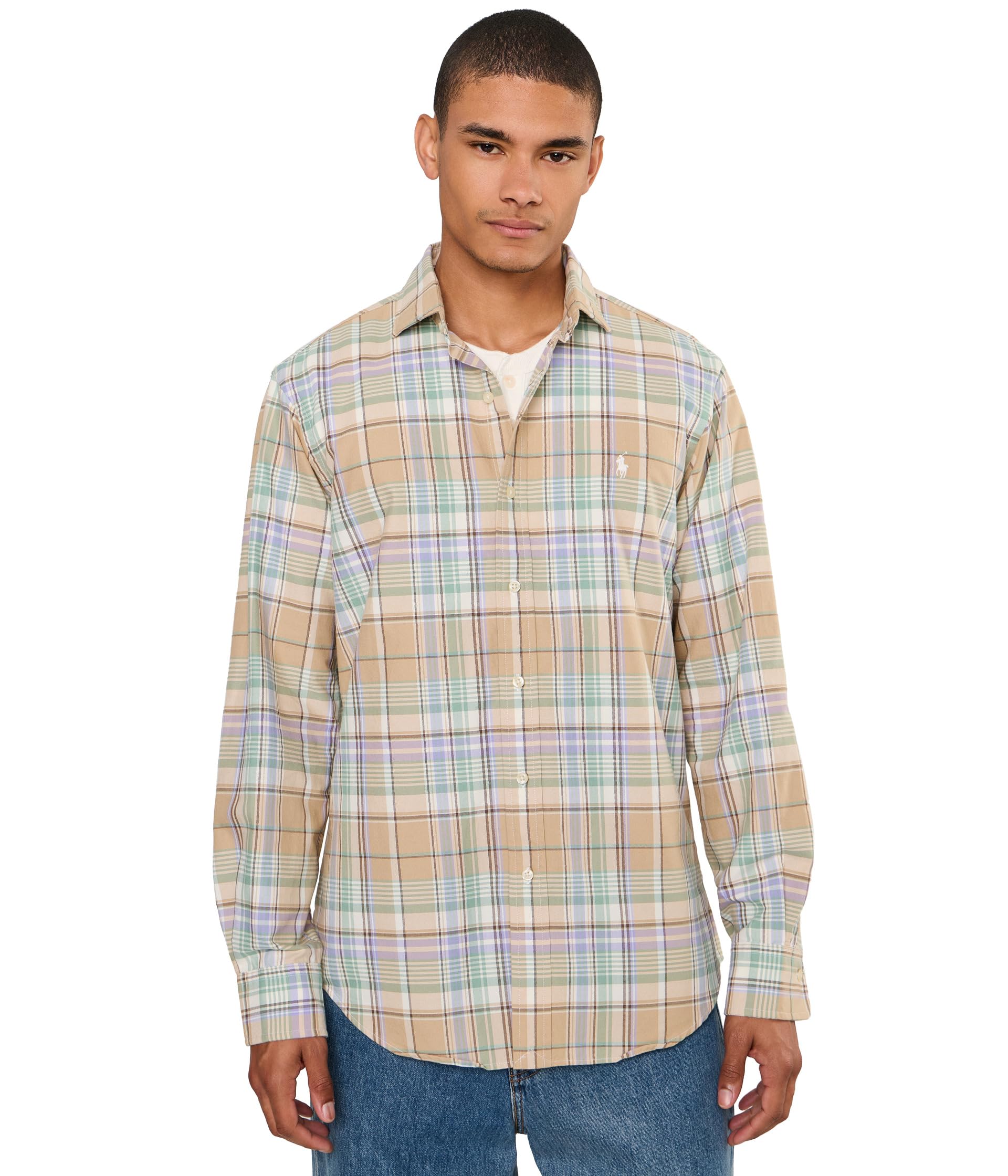 Custom Fit Plaid Oxford Shirt
