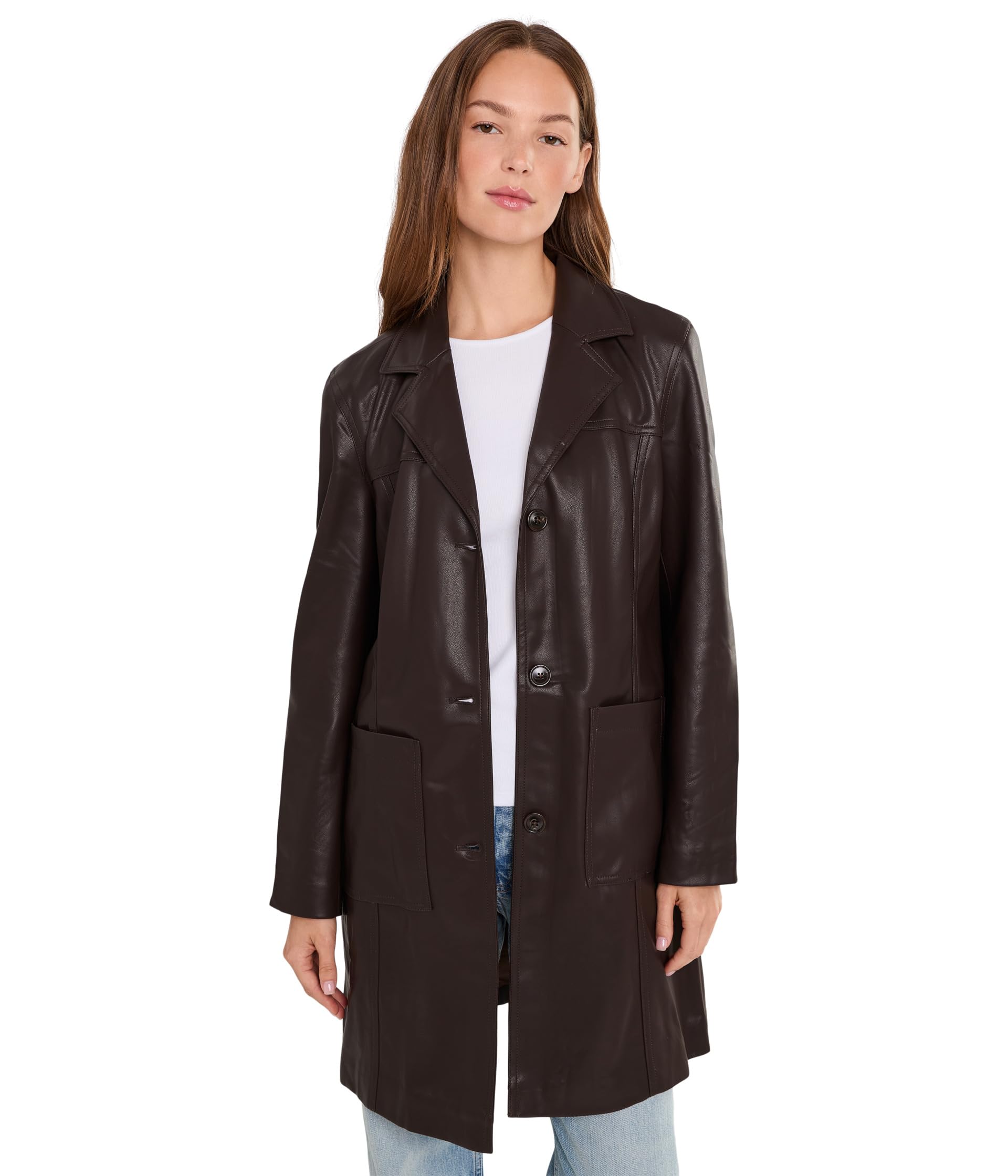 Morning Grind Leather Trench Coat