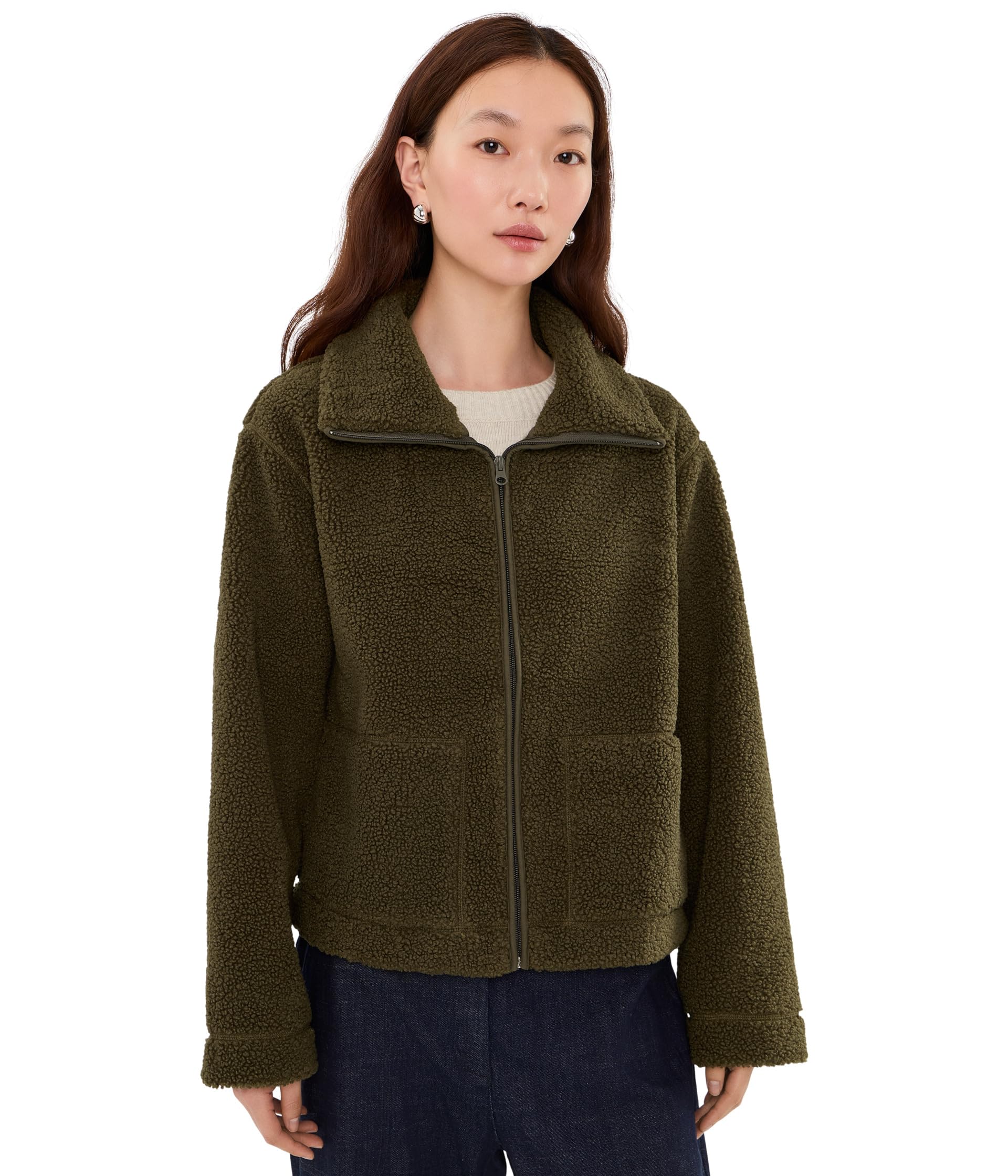 Dena Faux Shearling Zip-Up Jacket