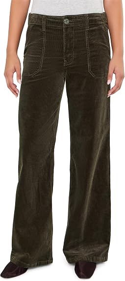 Jeans - High-Rise Wide Leg - Corduory in Forest