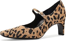 Tan Leopard Suede