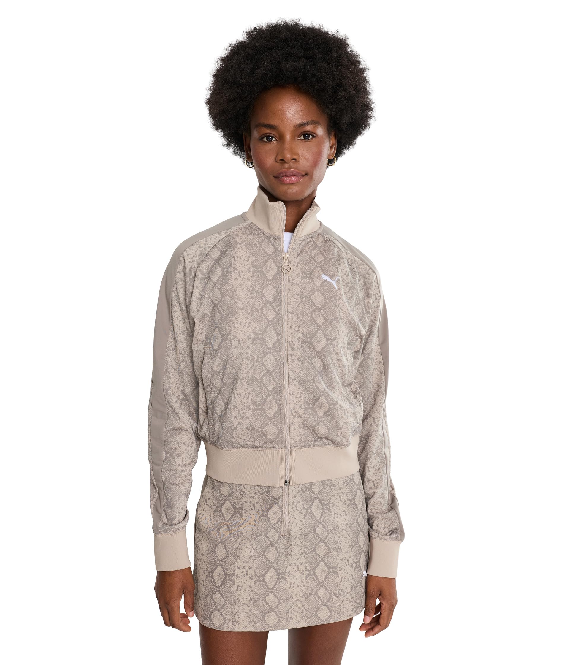 T7 Snake Print Short Track Jacket