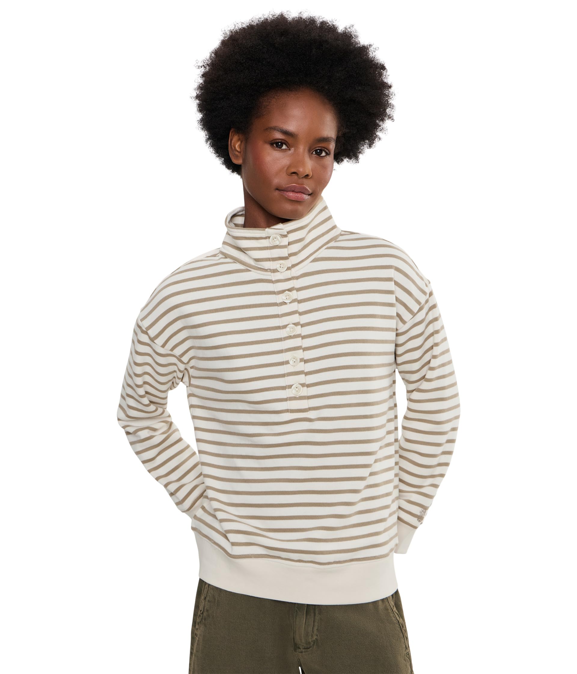 Marina Del Mar Stripe Mock Neck