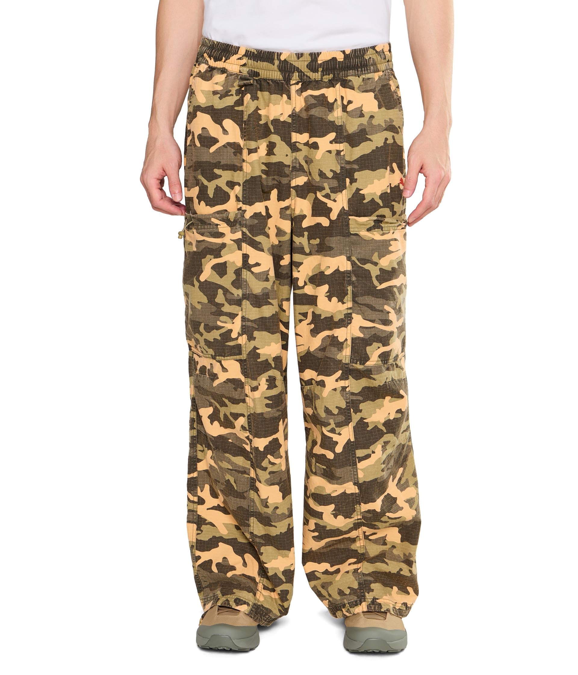 Woven Camo Print Pants