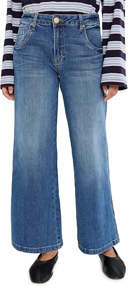 Petite Jeans High-Rise Wide Leg Dip Scoop Pockets in Incandscent