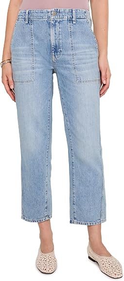 Analeigh Mid-Rise Utility Pants in Wine Garden