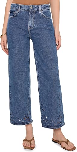 Saige Mid-Rise Wide Leg Crop in Malbec