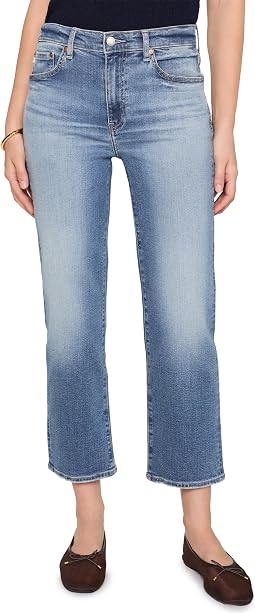 Брюки прямые с завышенной талией и укороченным низом 15 Years Bouquet от AG Jeans