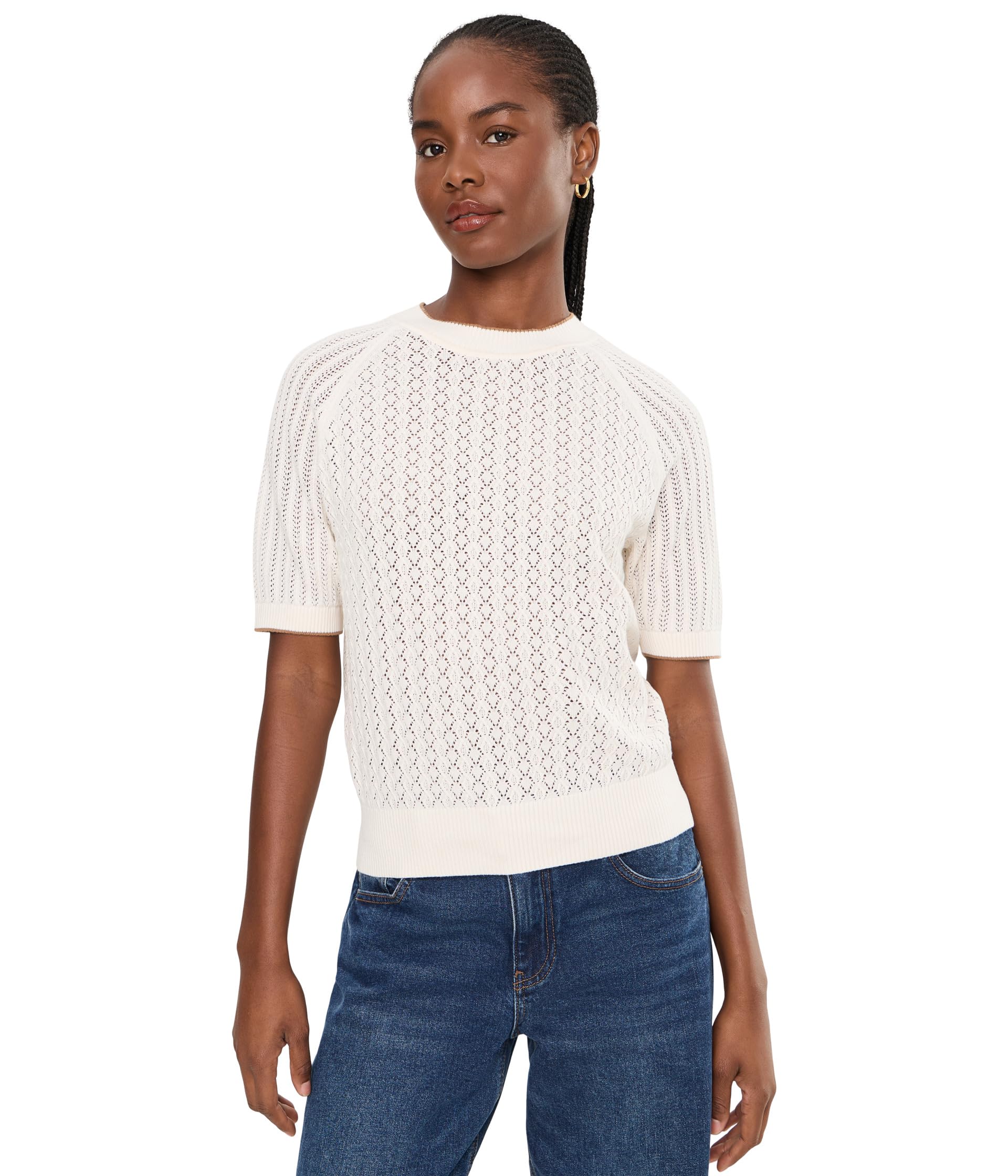 Mixed Stitch Crew Neck Sweater