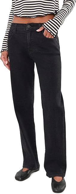 Avery High-Rise Straight Leg In Black