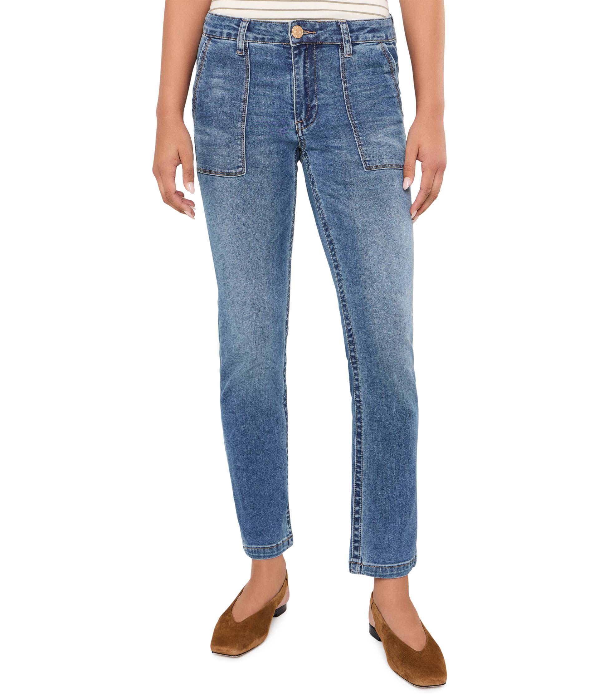 Stevie Mid-Rise Straight Leg With Porkchop Pockets In Incandscent