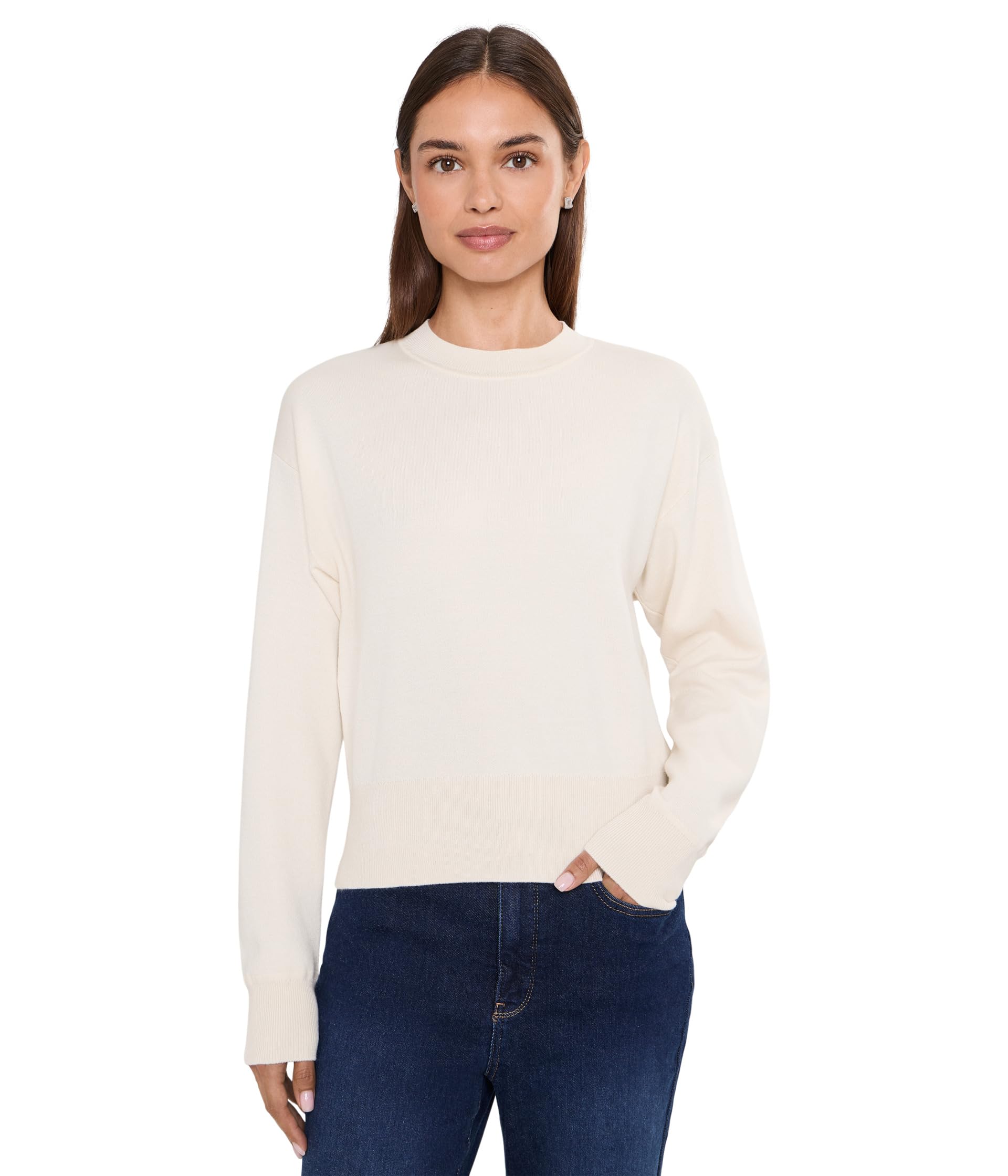 Relaxed Crewneck Sweater in Merino-Silk Blend